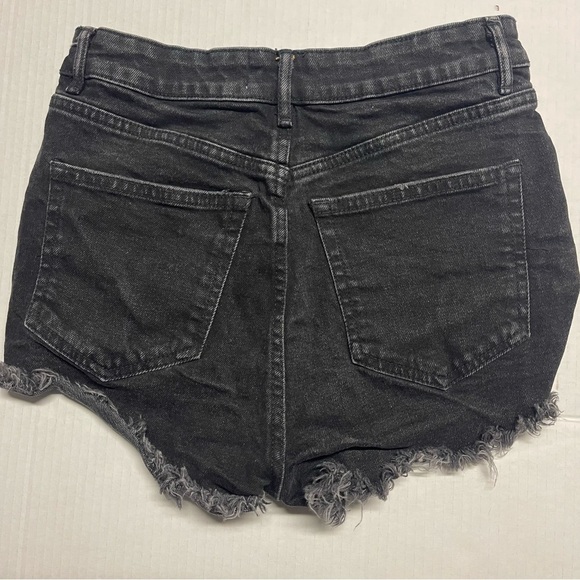 Distressed Black Denim Shorts - Picture 2 of 10